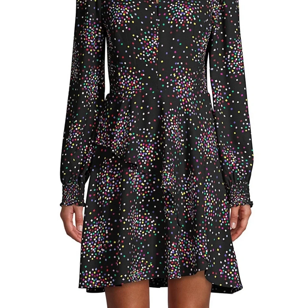KATE SPADE CONFETTI PRINT SMOCKED SHIRT DRESS - Picture 3 of 16